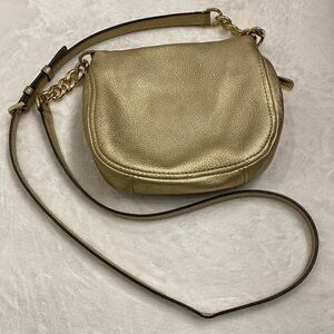 Gold Leather Crossbody Bag